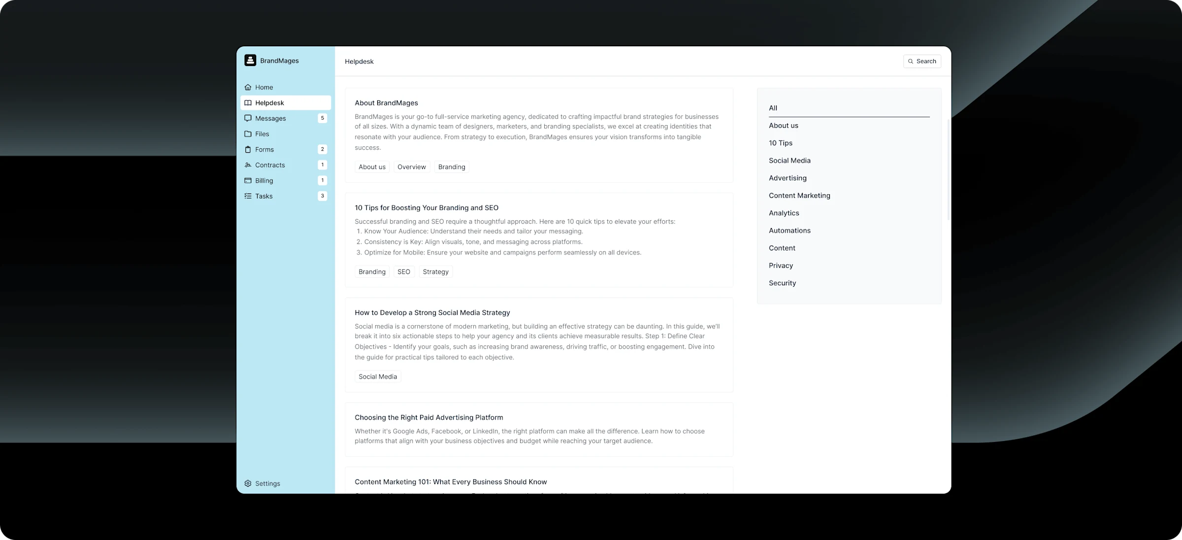 Feature 3 / Helpdesk