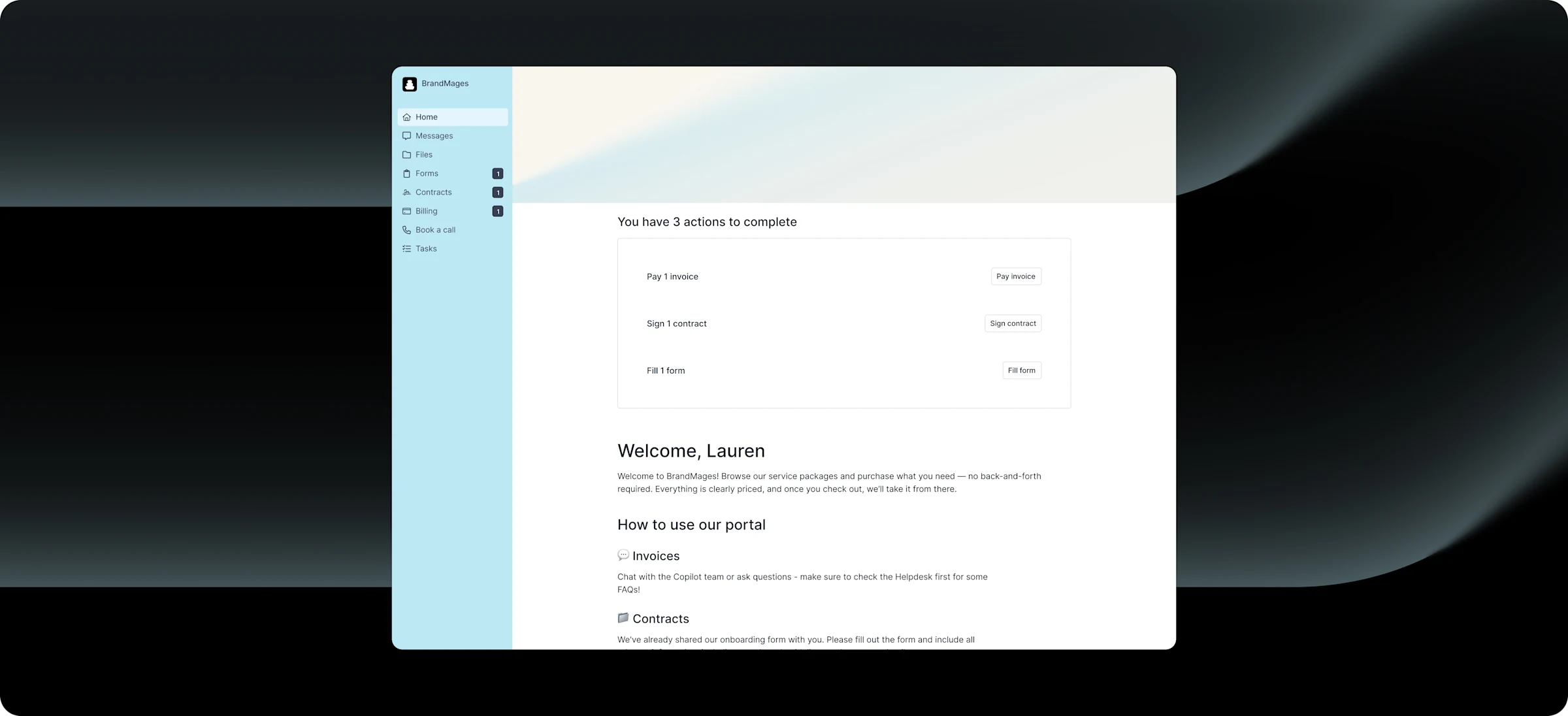 Client Home Portal