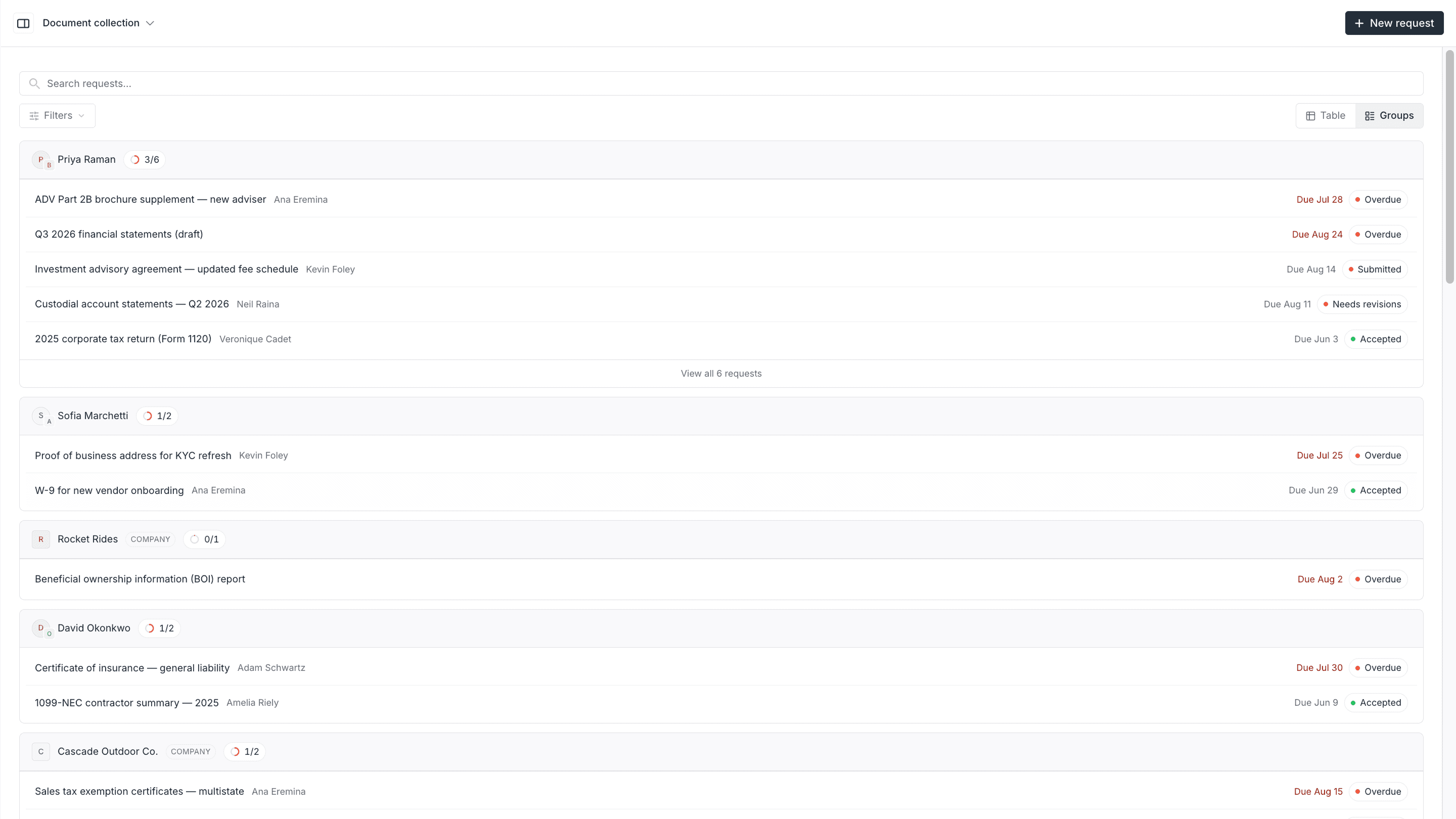 Document collector screenshot
