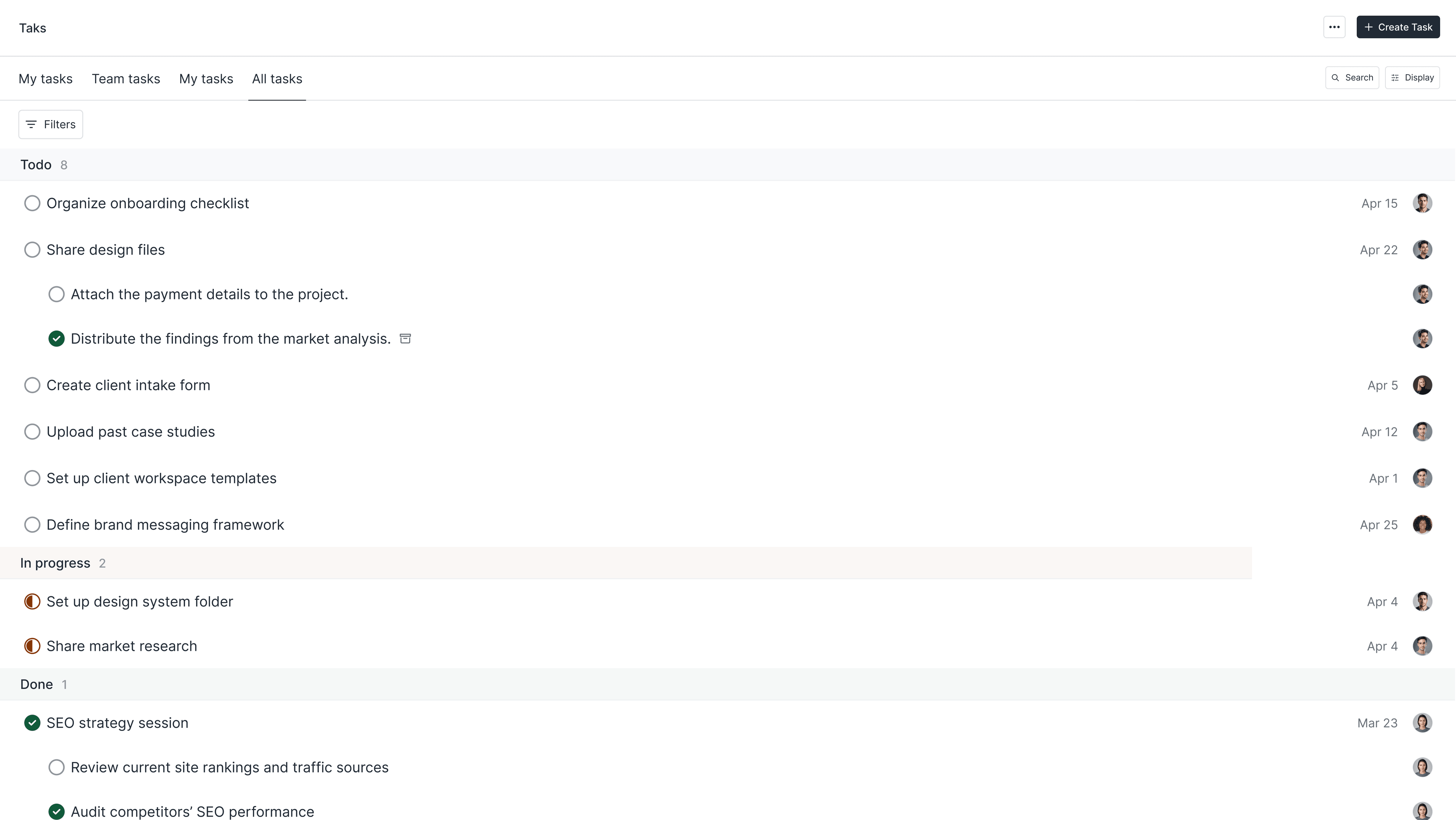 Tasks preview 1