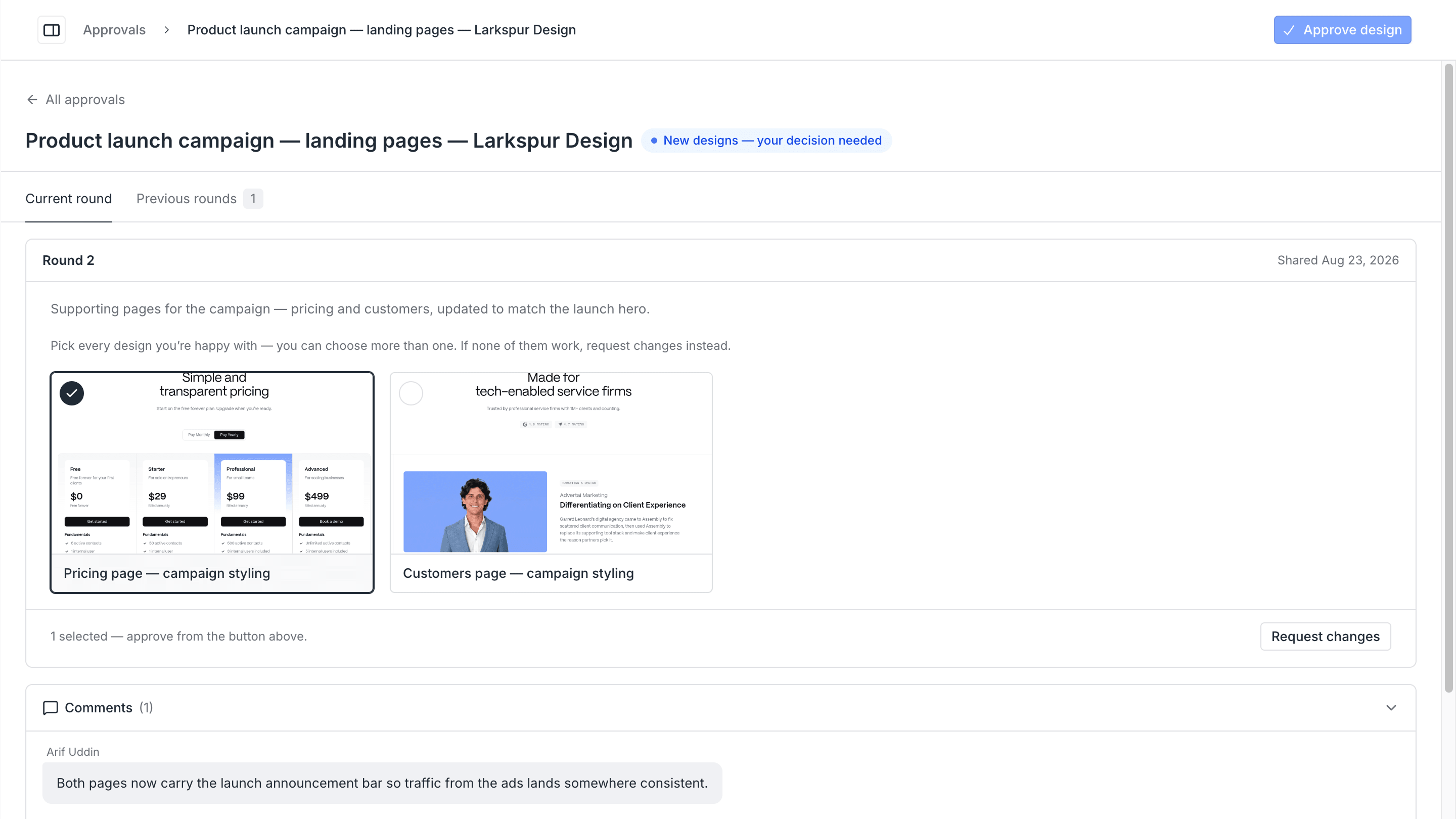 Design approvals preview 1