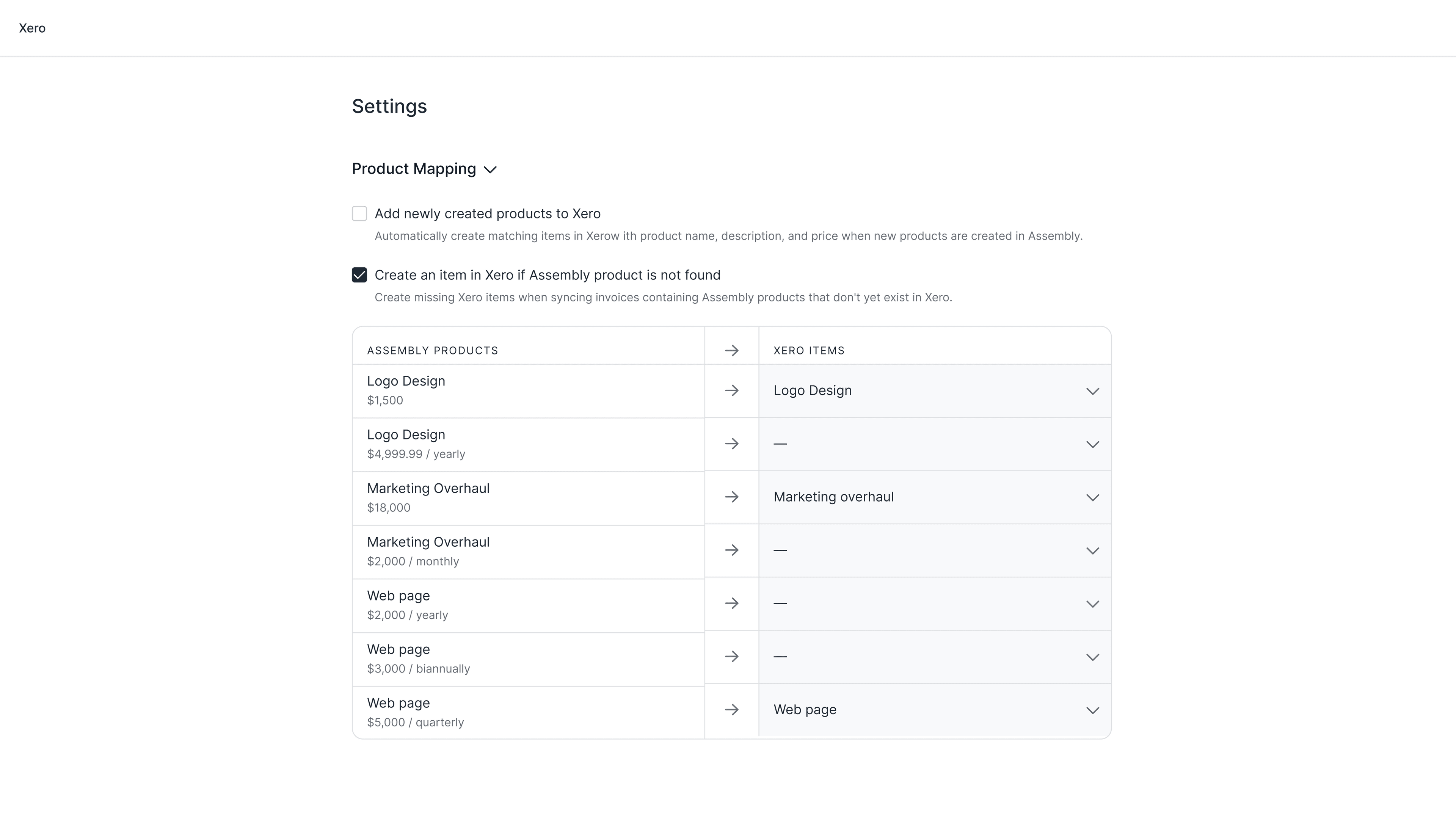 Xero Integration preview 1