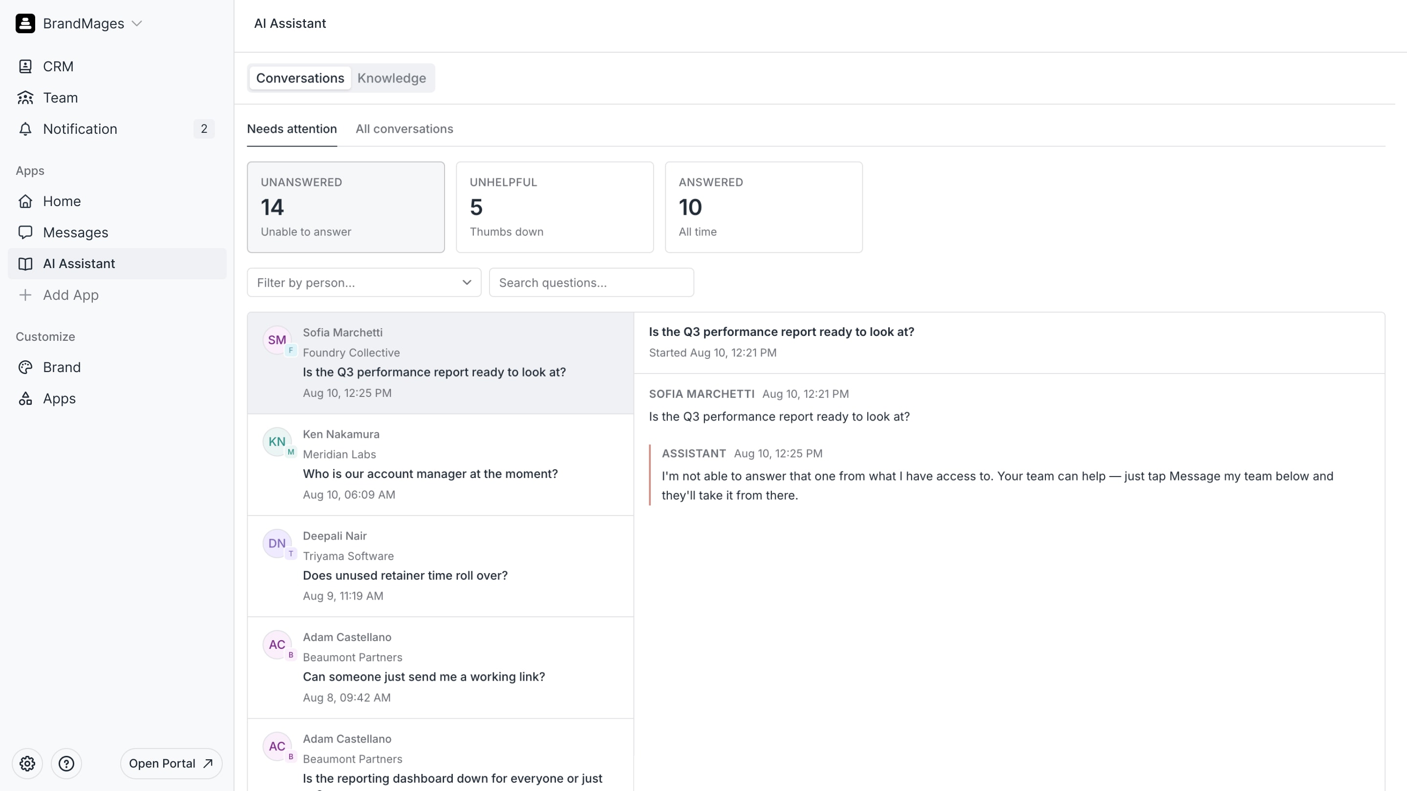 Client AI assistant preview 1