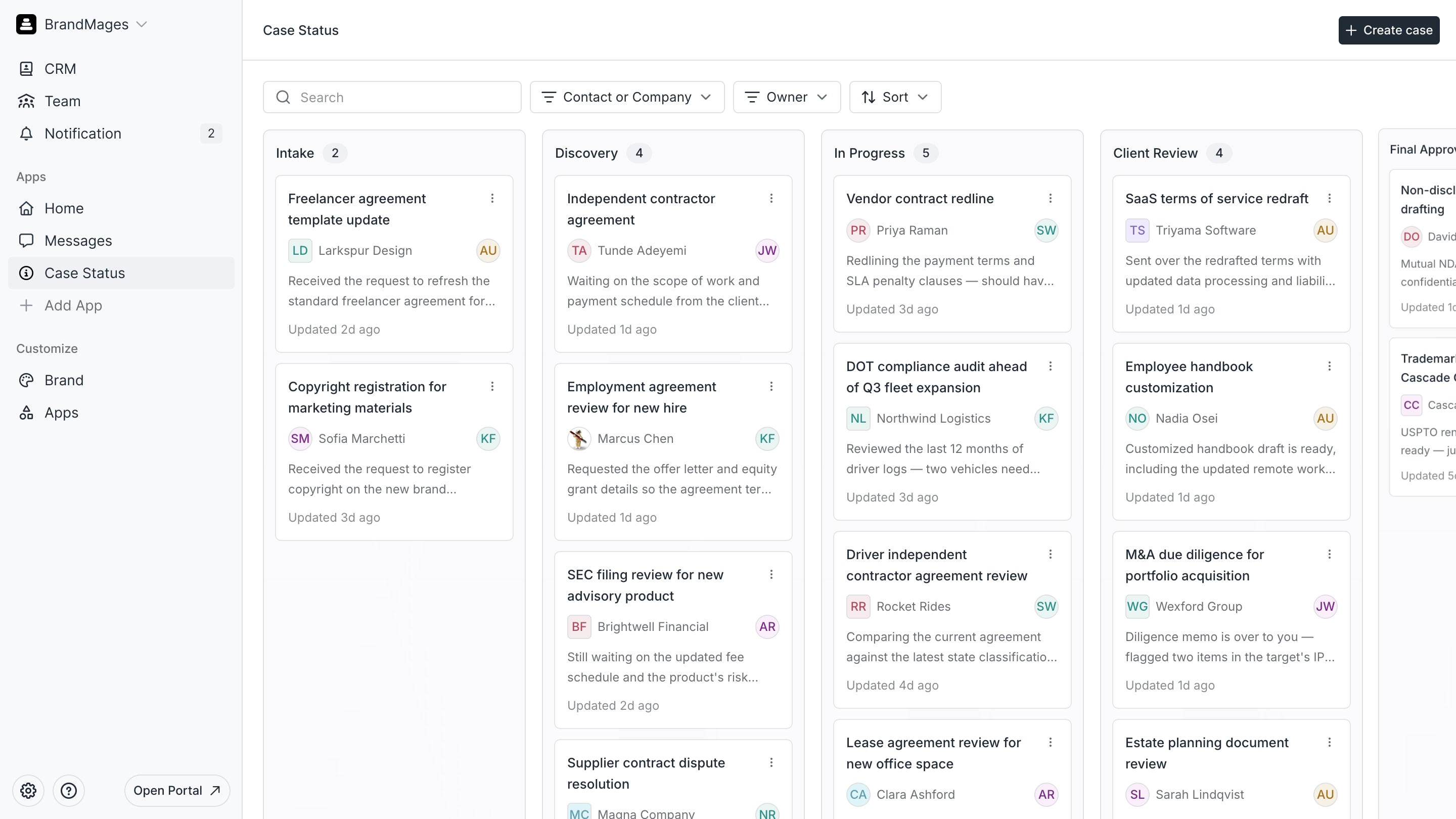 Case Status preview 1