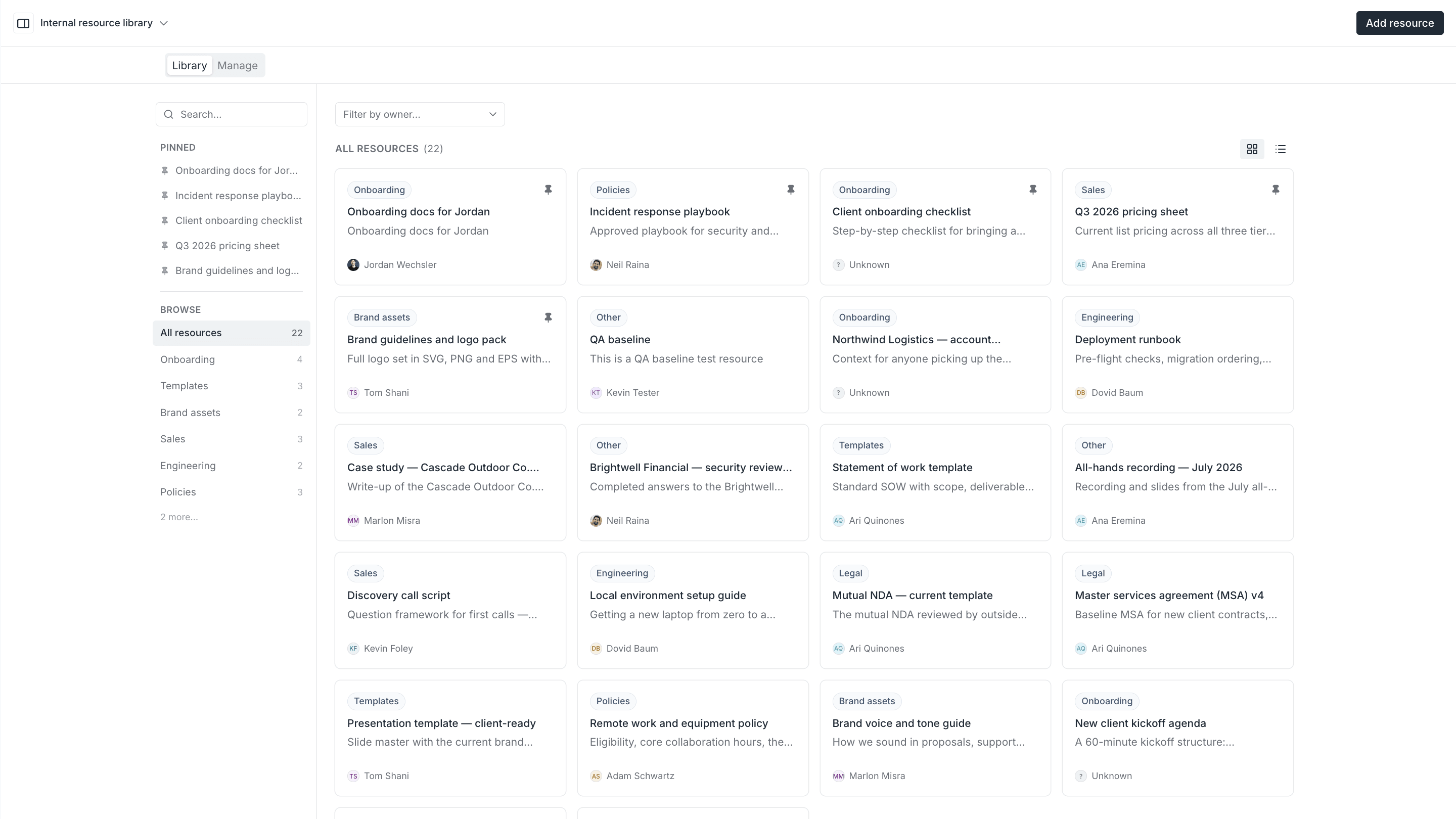 Internal resource library preview 1